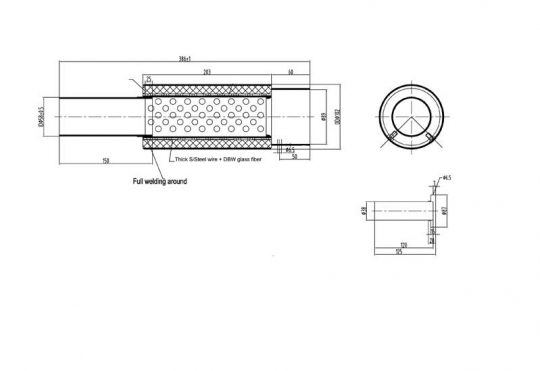 xhaust Muffler Universal Round backbox for Trucks Vans