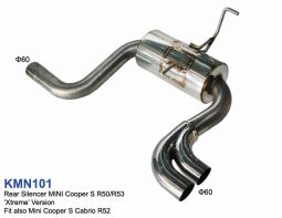 Handmade Exhaust muffler Full performance for Mini Cooper S 1.6i R50 R52 R53 60mm