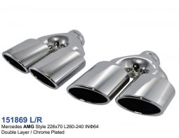 Exhaust tips S/steel Chrome plated tailpipe trims for Mercedes Benz AMG Style